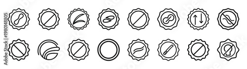 flow zone minimalist black outline vector illustration icon set collection.