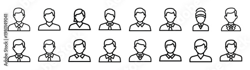 interaction zone minimalist black outline vector illustration icon set collection.