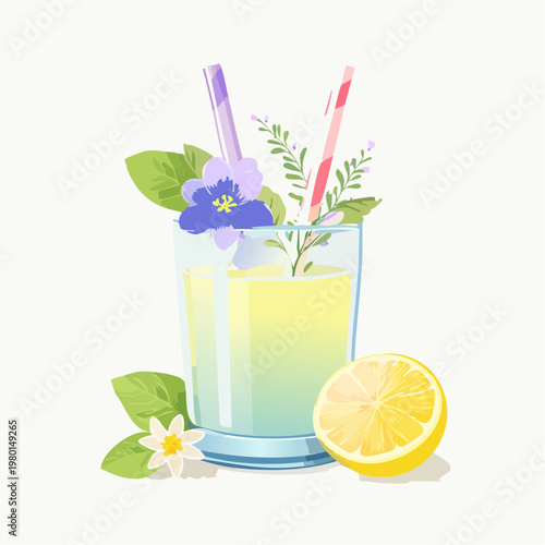 Frühlingshafte Blütenlimonade mit essbaren Blüten