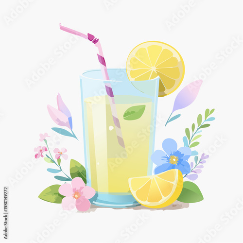 Frühlingshafte Blütenlimonade mit essbaren Blüten