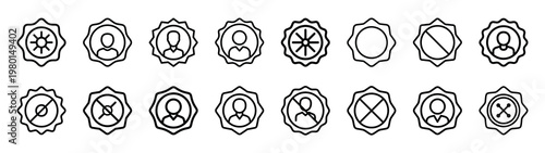 network zone minimalist black outline vector illustration icon set collection.