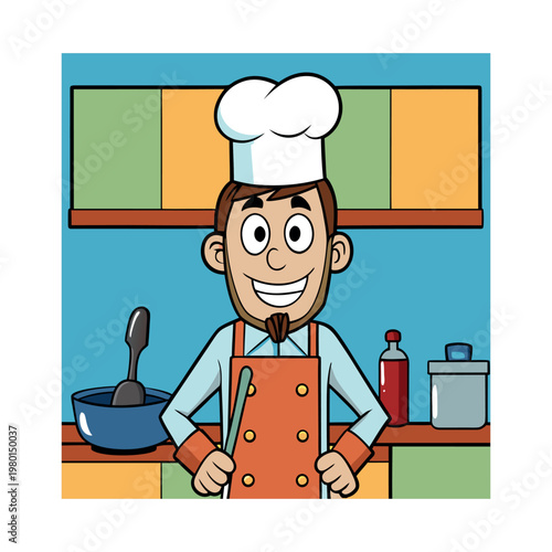 Professional team cooks and chefs preparing meals at busy hotel or restaurant kitchen