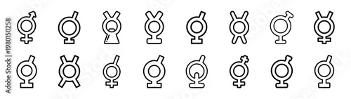 symbol zone minimalist black outline vector illustration icon set collection.