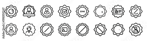 subscriber zone minimalist black outline vector illustration icon set collection.