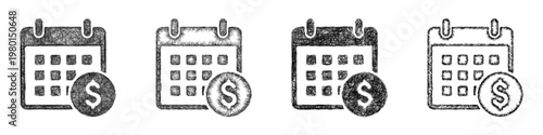 Sketch monthly budget icon design set