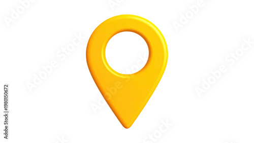 Yellow Location Pin Icon with Pencil Tip Creative Concept