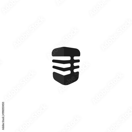 Podcast mic icon flat vector logo design