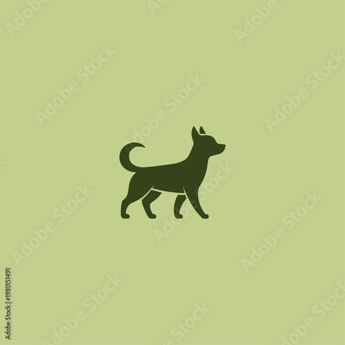 Dog icon flat vector logo design