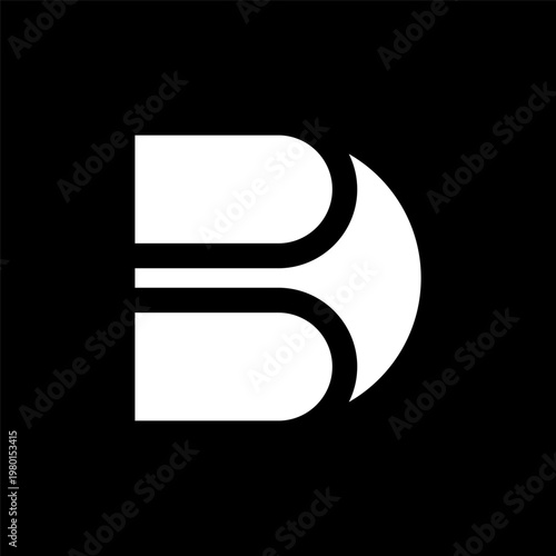 BD or DB unique creative monogram logo