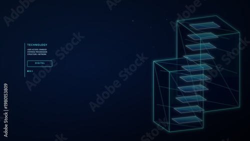 data storage vector illustration with cloud servers and database flat design