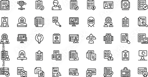 Healthcare management and medical service line icon set featuring patient records diagnostics telemedicine hospital workflow and health analytics
