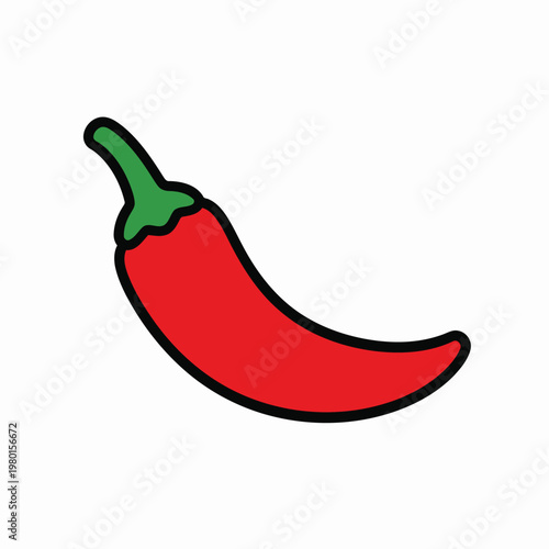 simple red chili vector image