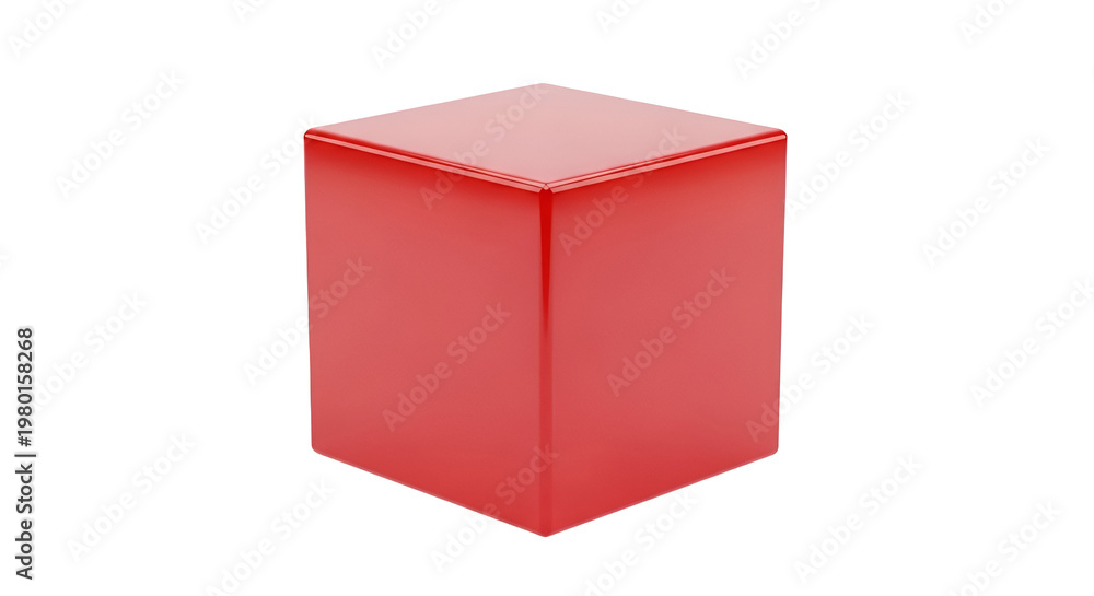 Fototapeta premium A vibrant red cube made from interlocking blocks