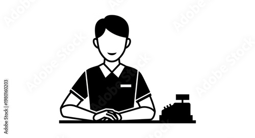 vector illustration of a man with headset