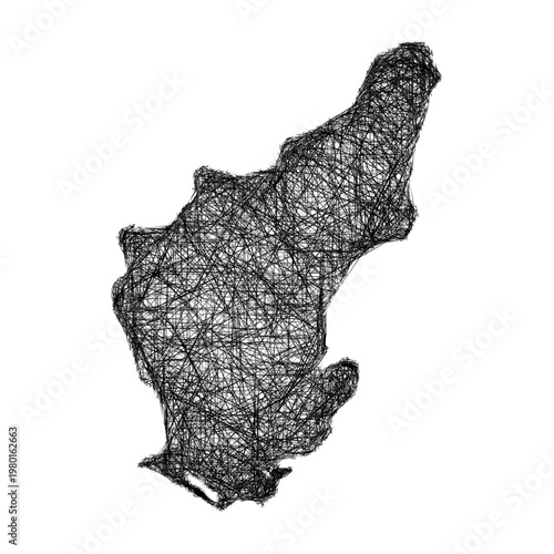 Sketch Adana outline map design