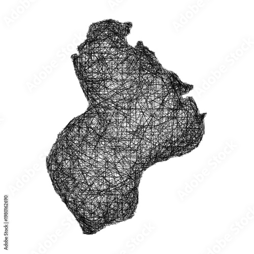 Sketch Ardahan outline map design