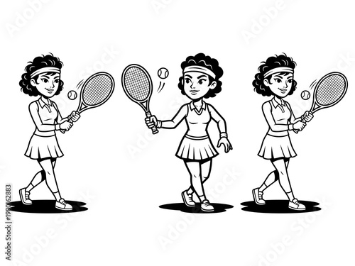 Female tennis athlete mascot vector