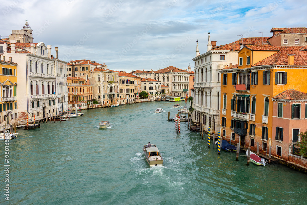 Fototapeta premium Medieval architecture of Grand canal seen from Accademia bridge, Venice, Italy