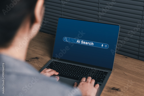 Foto AI Search and Smart Information Discovery Concept