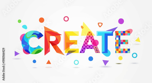 Colorful create word art design.