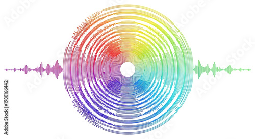 Colorful Sound Wave Music Audio.