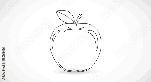 Drawing of a single fresh apple.