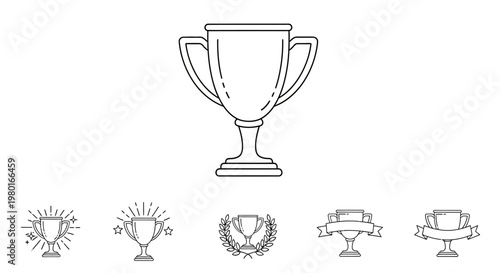Trophy Awards Winners Championship Symbol.