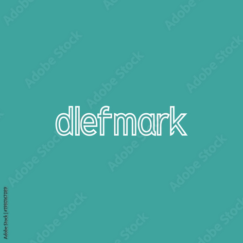 Dlefmark word logo on teal background.