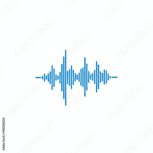 Modern audio waveform visualization representing sound signals and music data
