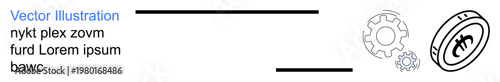 Cybersecurity, authentication systems, digital protection, technology solutions, security mechanisms, business operations. Shield and gear icons protection and functionality. Cybersecurity