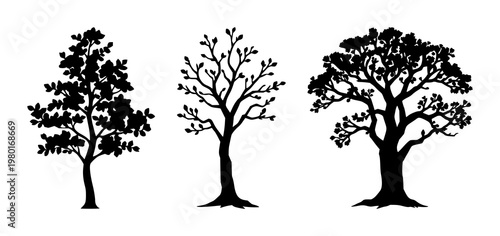 Money tree icon set with solid black icon on white background featuring passive income, finance, investment with icons and graphics