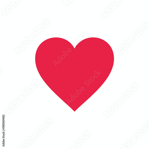 Bright Red Heart Illustration for Love and Healthcare Themes