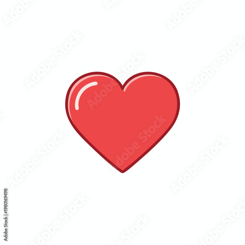Cute Red Heart Icon for Love and Celebration Themes