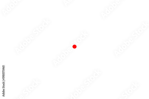 Sniper Rifle Scope Crosshair with Red Dot Target Isolated on White Background. Vector Illustration of Tactical Gun Sight Reticle for Hunting, Shooting Sports, Military Gaming, and Precision Aim.