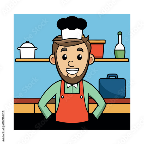 Chef preparing dinner in a restaurant kitchen