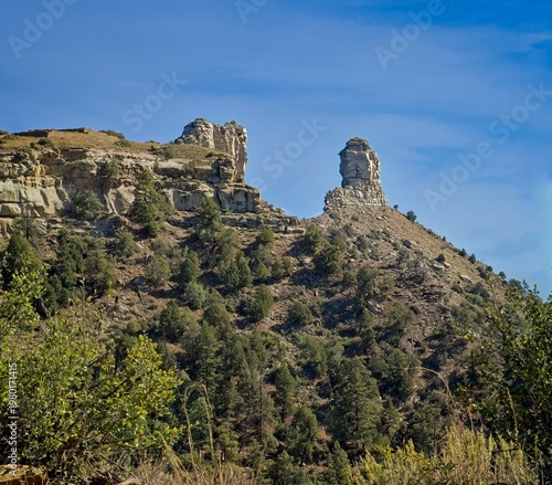 Companion and chimney rock in Colorado. Sacred ground