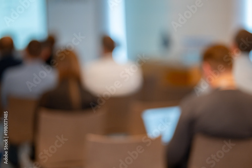 Wallpaper Mural Blurred back view of people attending a business conference Torontodigital.ca