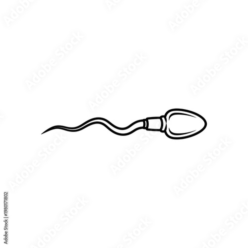 Sperm Cell Icon Drawing Vector Illustration Reproduction Concept