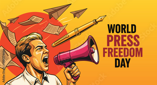 World press freedom day illustration voice news and the fight for truth