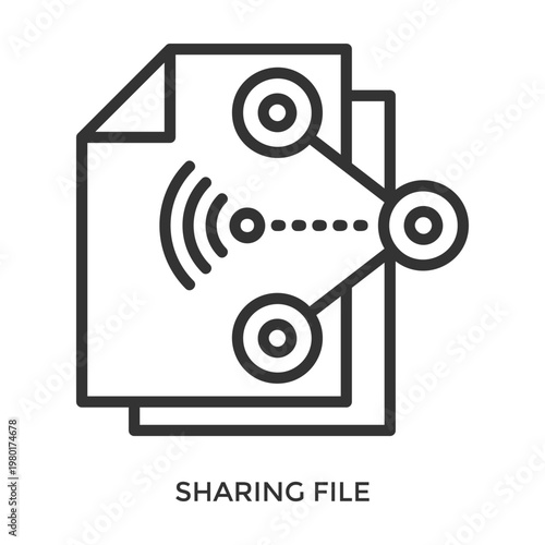 Sharing File Icon Line Style. Design Vector Illustration