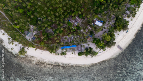 Drone aerial view of the beautiful raw Sicsican Island or also called Caxisigan Island in Balabac. Part of the Kamp Malaya expedition.