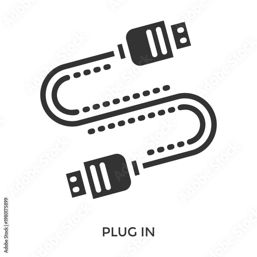 Plug In Icon Line Style. Design Vector Illustration