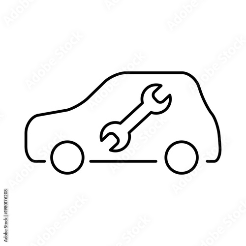 車とレンチのマークを用いて、整備を表現したアイコン