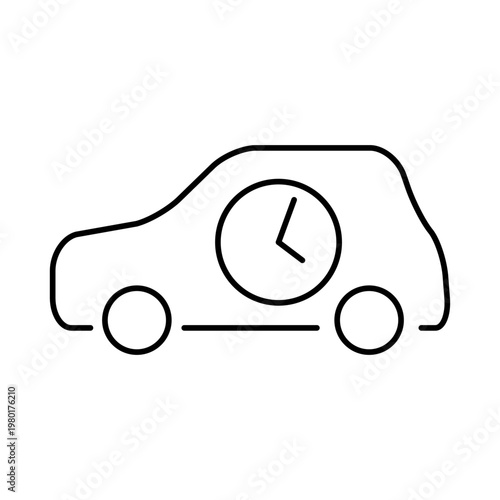 車を時計のマークを用いて、所要時間を表現したアイコン