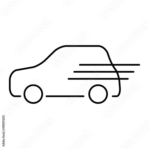 車とスピード線のマークを用いて、高速運転を表現したアイコン