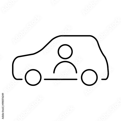 車と人のマークを用いて、送迎や乗車を表現したアイコン