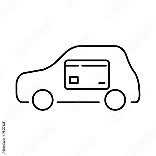 車とクレジットカードのマークを用いて、支払いを表現したアイコン