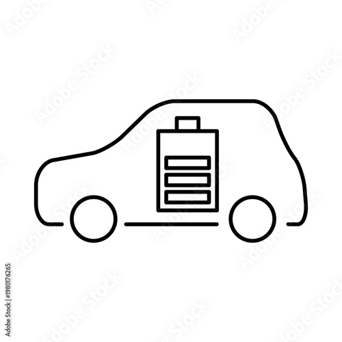 車と充電残量のマークを用いて、電気自動車を表現したアイコン