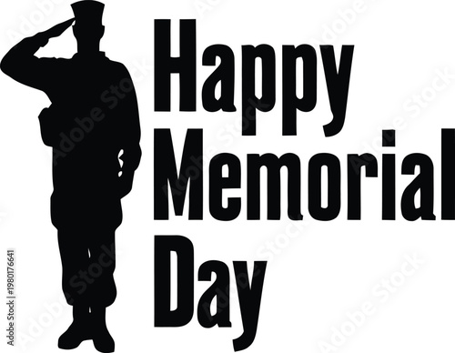 Silhouette of a soldier saluting