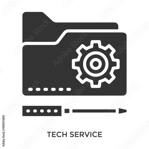 Tech Service Icon Line Style. Design Vector Illustration